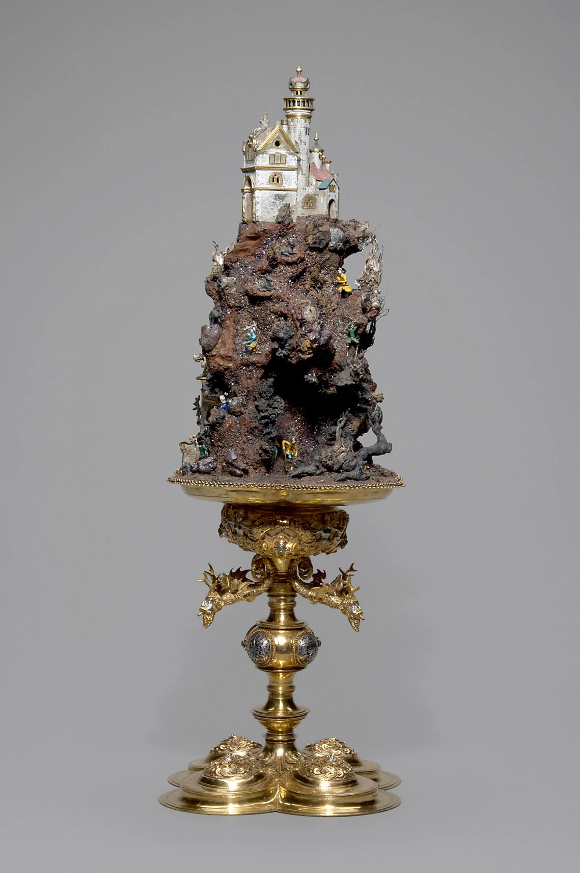 Caspar Ulich, handstein in the form of a table fountain with David and Bathsheba, 3rd quarter 16th century, 60.5 cm high, Kunsthistorisches Museum Wien, Kunstkammer. ©KHM-Museumsverband.-圖片